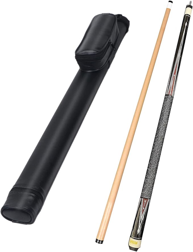 SUPERDIAMOND Pool Cue Stick Set Billiard Cue Sticks with Hard Case, 2-Pieces 58" Pool Table Sticks, 12.5 mm Tip Pool Queue,Pool Stick Set for Home Recreation, Billiards Clubs, Training