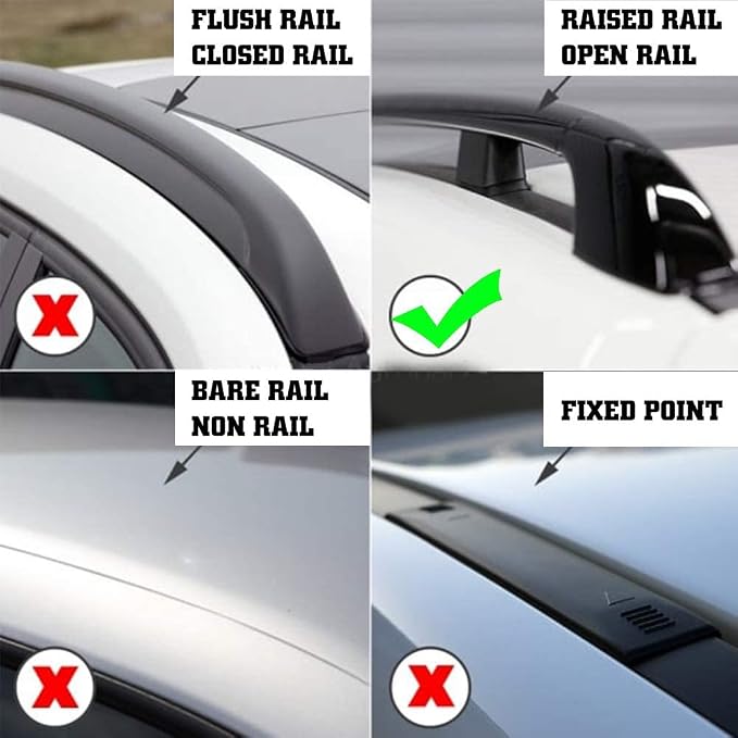 Aero Aluminum Universal 56'' Roof Rack Cross Bars, Existing Raised Side Rail with Gap -200 lbs Load Capacity