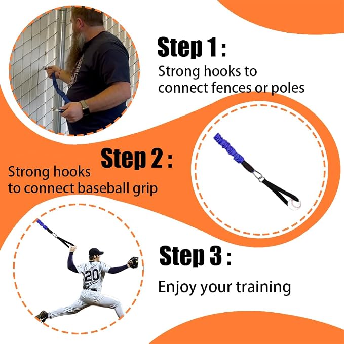 Davllin Baseball Resistance Trainer,Training Aid for Baseball Softball Pitchers,Interchangeable Grips to Build Arm Strength,Arm Bands for Baseball Players,Baseball Throwing Trainer,Great to Warm-Up