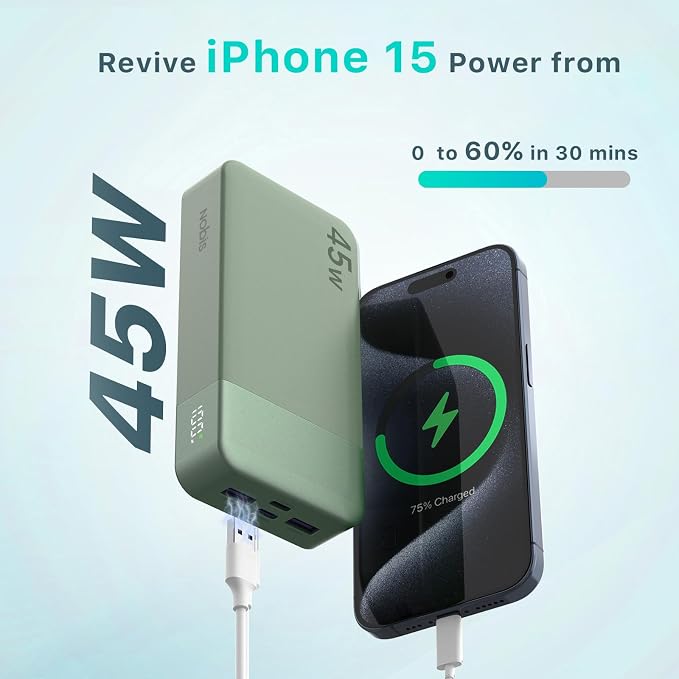 NOBIS Portable Charger, 45W 20000mAh Power Bank and 35W 10000mAh Power Bank