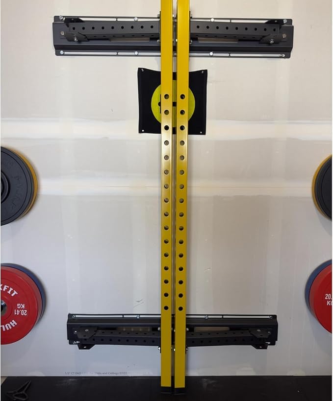 Fitvids Wall Mounted Power Rack Squat Stand, 1000 Pound Capacity for Home and Garage Gym with J-Hooks,Squat Lever Arm, Multiple Size and Colors