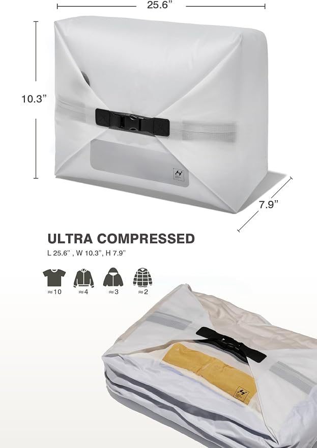 AirVault Vacuum Storage Bags for Travel with Air Pump, Waterproof Compression Packing Bag for Carry On Suitcase & Backpack, IPX8 Travel Organizer (12L Pouch, 3-Pack)