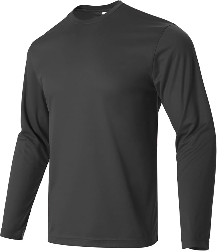 Mens Long Sleeve T-Shirts Casual Crew Neck Tee Shirt Summer Soft Running Swimming Cycling Fishing Tops