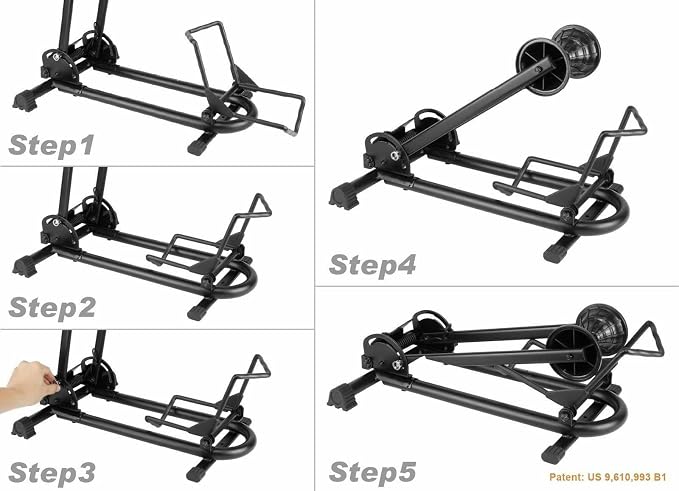 BikeHand Bicycle Floor Parking Rack Stand - for Mountain MTB & Road Bikes Indoor Outdoor Garage Storage - Fat Bike