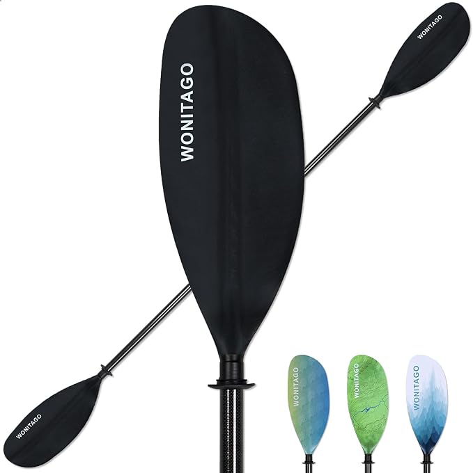 Kayak Paddle Carbon Fiber Shaft and Reinforced Nylon Blade, Adjustable Kayaking Oars, 3 Piece, 230-250 cm/90-98 Inches,210-230 cm/82-90 inches