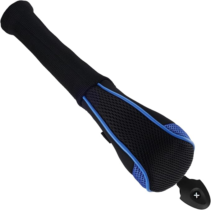 Andux 2 Pack Long Neck Golf Hybrid Club Head Covers Dial No. Tag CTMT-01 | Mesh Breathable material | all the Same Size | Coloured Piping | Pull-On Closure
