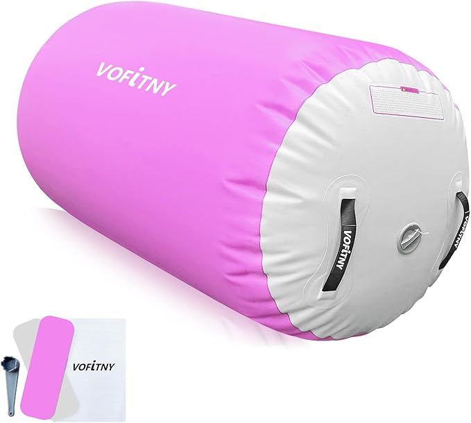 VOFiTNY Gymnastics Barrel 4'L x 2.5'D with Electric Air Pump for Gym Home