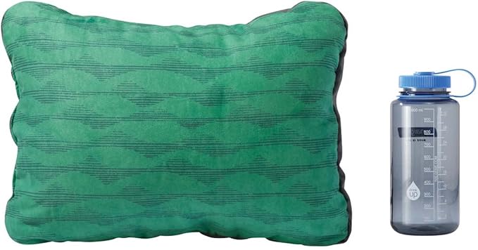 Therm-a-Rest Compressible Camping and Backpacking Pillow, Green Mountains Print, Large