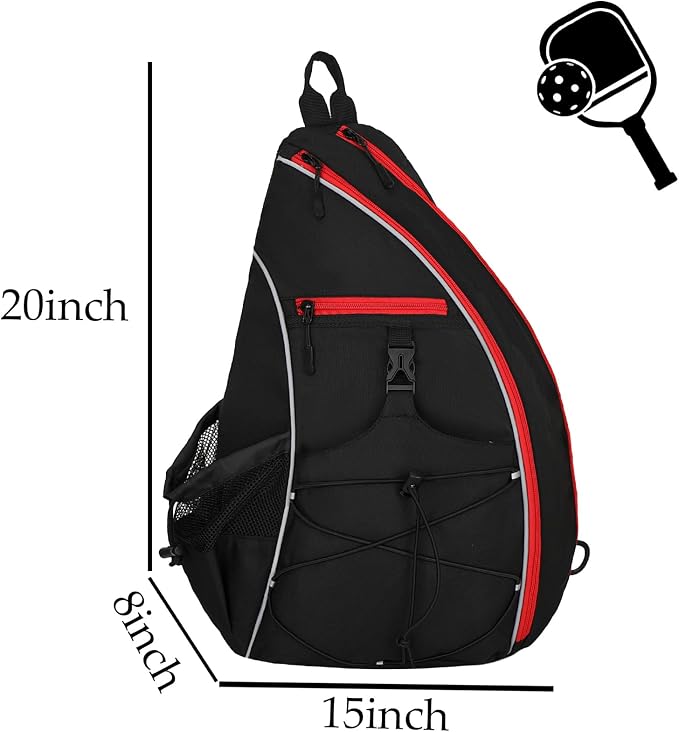 Goloni Pickleball Sling Bag for Men Women, Lightweight Pickleball Backpack with Fence Hook