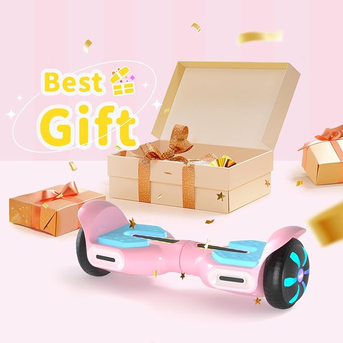SIMATE 6.5" Scooter, Bluetooth Music Speaker and LED Light, Top 8.5mph & 8.5 Miles Range Power by Dual 250W Motor, Gifts for Kids Adults Boys, for All Ages