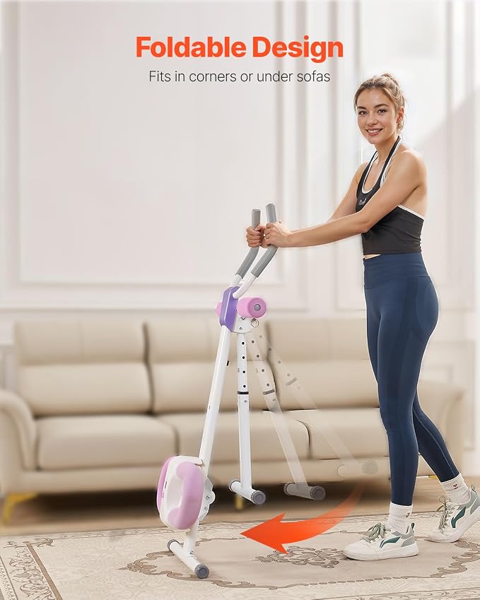 VEVOR AB Workout Machine, Ab Workout Equipment at Home Gym, Core & Abdominal Trainers for Women, 440 lbs Weight Capacity Strength Training Ab Cruncher, Foldable Adjustable Fitness Exerciser