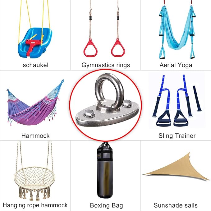 BeneLabel Wall Ceiling Mount Bracket for Suspension Strap Trainer, 2800lb Capacity, Body Weight Strength Training Systems, Aerial Yoga Swing, Resistance Band,Hammock,Battle Rope, Boxing Equipment