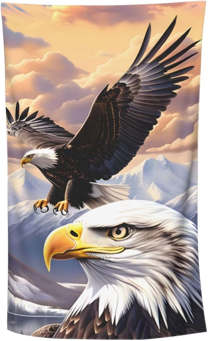 Cute Bird Beach Towel,32x52in,Quick-Dry Sand-Free Bath Towels,Microfiber Lightweight for Travel Pool Yoga Beach Outdoor Activities Decor Accessories Gifts (Cool Eagle)