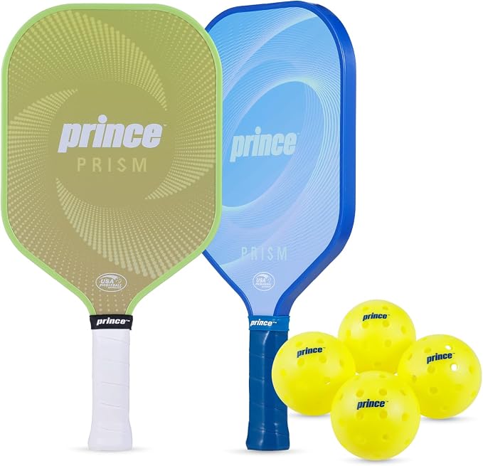 Prince - Pickleball Set for 6 Players with Paddles, Precision Engineered Pickleball Balls with 40 Holes Pattern, Ideal for Sports Enthusiasts