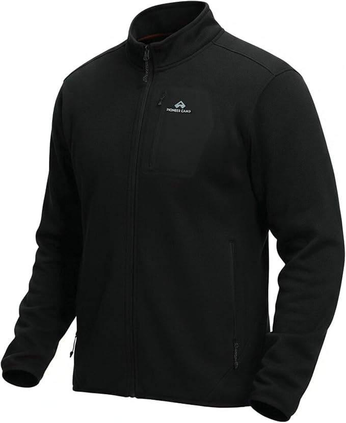 Pioneer Camp Men's Fleece Jackets Full Zip Lightweight Winter Warm with Zipper Pockets Athletic Camping Outwear Coat