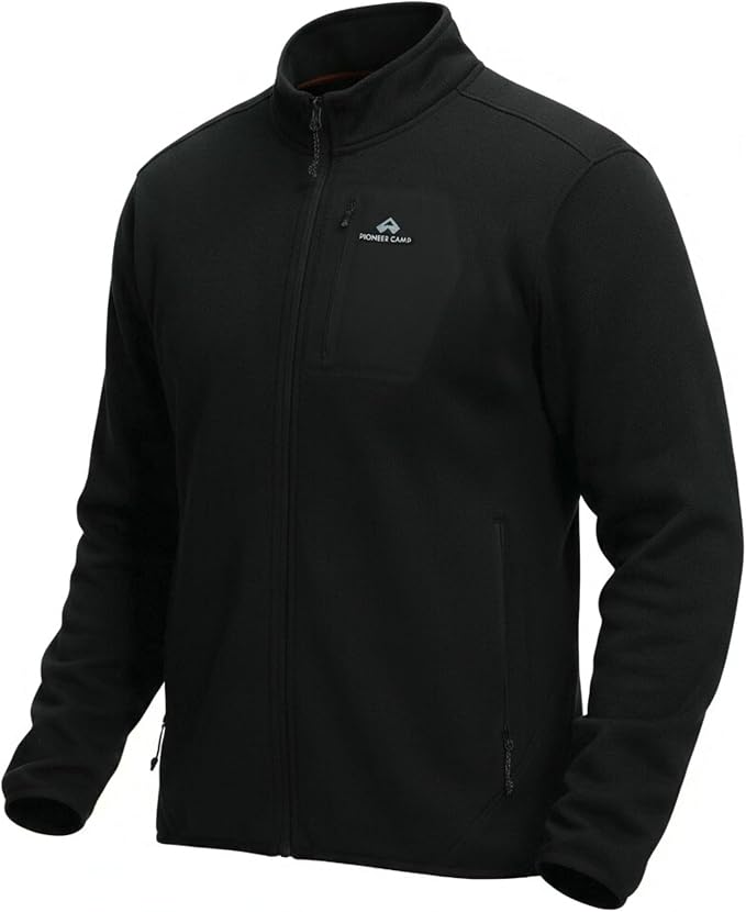 Pioneer Camp Men's Fleece Jackets Full Zip Lightweight Winter Warm with Zipper Pockets Athletic Camping Outwear Coat