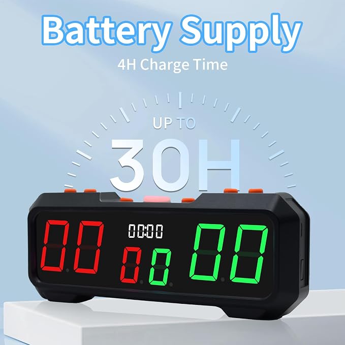 Digital Scoreboard with 7 Color Change,Portable Electronic Scoreboard with Battery Powered for Indoor & Outdoor Game,Portable Score Keeper with Buzzer for Pingpong/Board Game/Cornhole