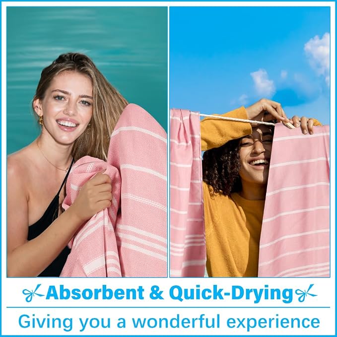 Vikumond Oversized Turkish Beach Towel Blanket XXL Cotton Sandproof Towels Boho Woven Extra Large Big Sand Free Giant Throw Blankets Huge Quilt XL Picnic Camping Necessities Cloud for Adult Gifts