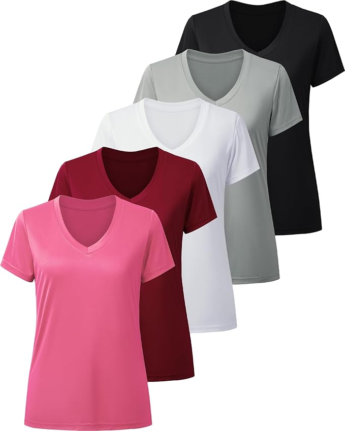 BALENNZ Workout Shirts for Women, Moisture Wicking Quick Dry Active Athletic Women's Gym Performance T Shirts