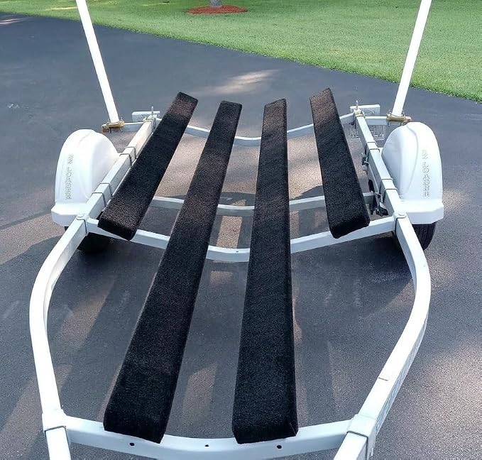 2-Pack Cuda Boat Trailer Bunk Carpet 12 Inch Wide x 13ft-New Premium 30 Oz Roll- Cuda Boat Bunk Carpet Black Parts Accessories Black Lift Runners Covers Waterproof