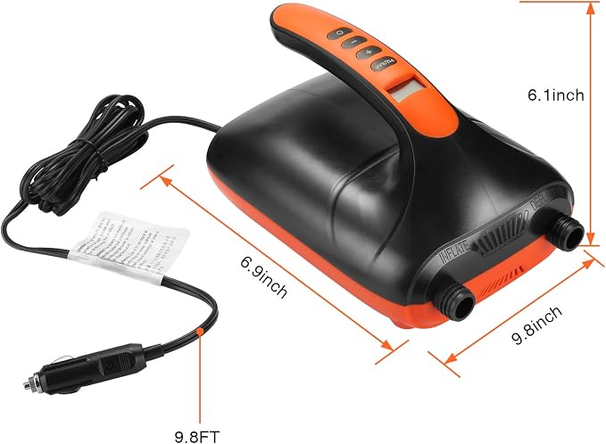 SUP Air Pump, AGPTEK Electric Air Pump 20PSI Digital Paddle Board Pump, Intelligent Dual Stage & Auto-Off Function for Easy Storage, Great for Paddle Boards, Inflatable Boats and Kayaks