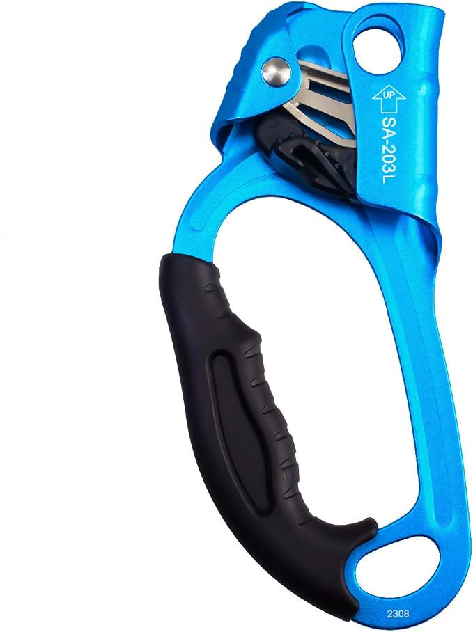 UIAA & CE Certified Climbing Rappelling Equip Hand Ascender Left Right Hand for 8-13mm Rope 4kN