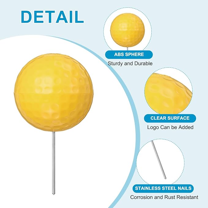 Golf Tee Markers, Plastic Position Ball Markers, Golf Ball Marker-Fitting for (Driving Range Boundary Markings/Area Markings)