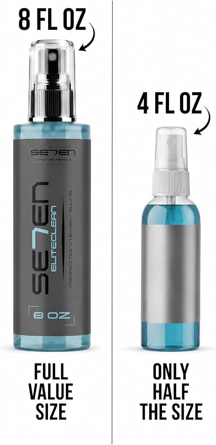 SE7EN EliteClean Golf Grip Cleaner Spray - Restores Tackiness & Control, Removes Sweat & Dirt, Golf Club Grip & Pickleball Paddle Cleaner, Safe for Sports Equipment, Includes Microfiber Towel (1 Pack)