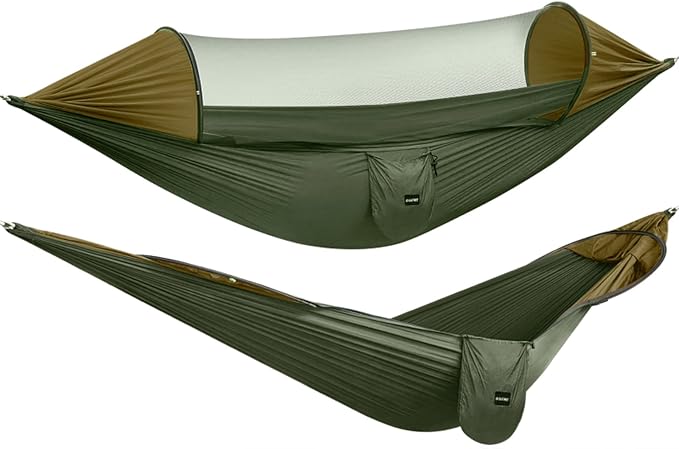 G4Free Large Camping Hammock with Mosquito Net and Rain Fly- 2 Person Portable Hammock with Bug Net and Tent Tarp for Outdoor Hiking Camping Backpacking Travel