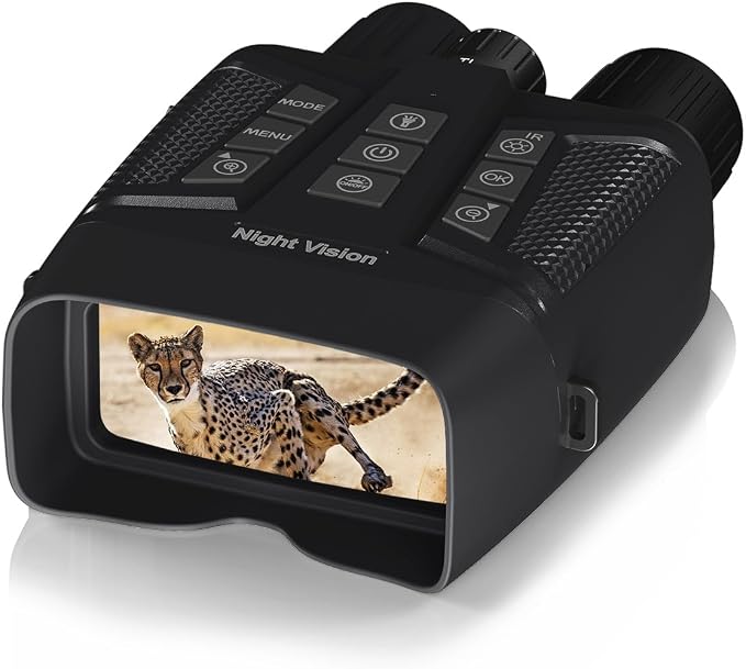 Night Vision Binoculars for Adults, 4K Night Vision Goggles with 3" HD Screen & Magnifying Lens, 8X Digital Zoom, Rechargeable Device with 64GB Card for Camping & Outdoor Exploration