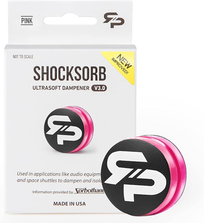 RTP Tennis Racket Vibration Dampener - ShockSorb Original or Ultrasoft V3 The Only Dampener Made for Pain Relief - Handcrafted with Patented Material Sorbothane Made in USA - 1 Pack Limited Warranty