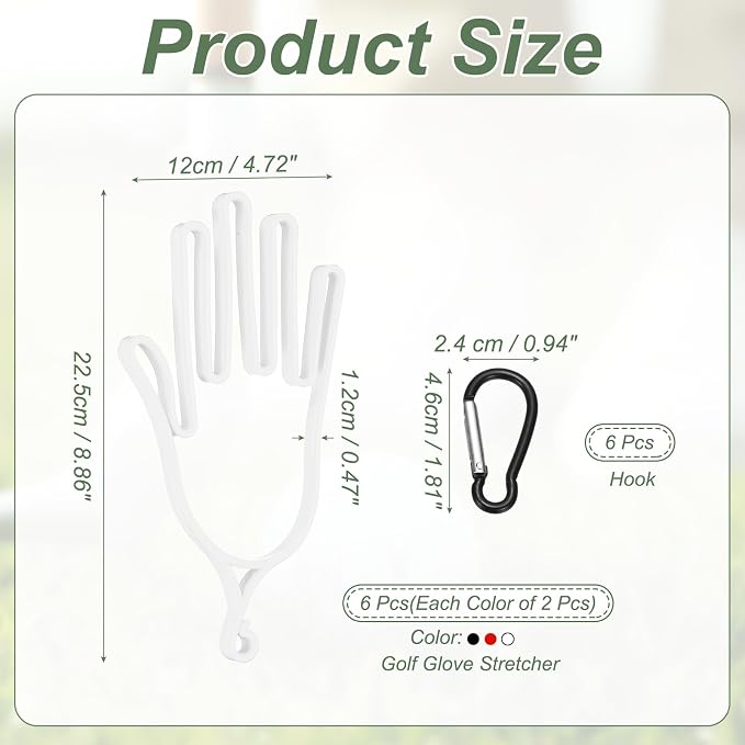 PATIKIL Golf Gloves Stretcher, Plastic Keeper Support Rack Holder Dryer Hanger Frame with Hanging Hooks for Men Women Sports Gloves Maintenance