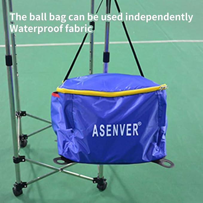 Tennis Ball Cart Removable Pickleballs Hopper with Wheels Basket Hold Up to 160 Balls for Tennis Ball