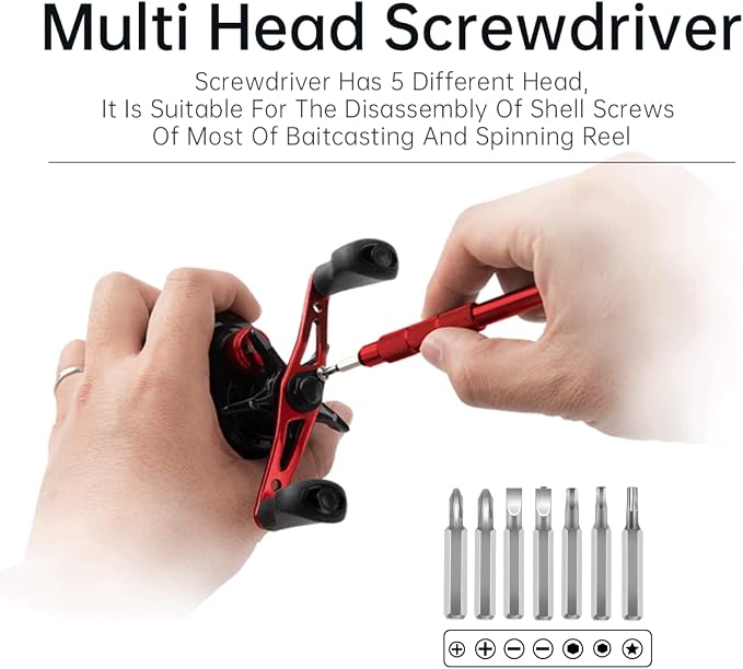 Kingdom Tools for Reel Maintenance 10pcs Bearing Tool for Spinning Reel Repair Kit for Baitcasting Reel Lightweight Use Tools