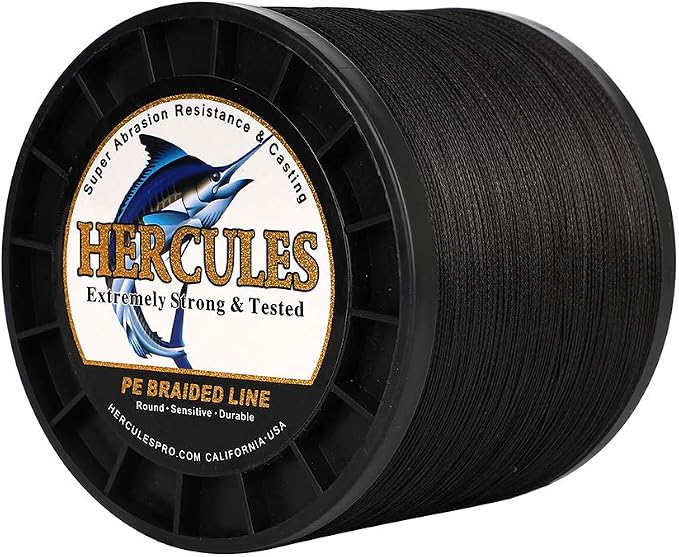 HERCULES Cost-Effective Super Cast 8 Strands Braided Fishing Line 10LB to 300LB Test for Salt-Water,109/328/547/1094 Yards(100M/300M/500M/1000M),Diam.#0.12MM-1.2MM,Hi-Grade Performance,Variety Colors