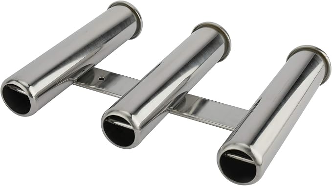 YaeMarine Fishing Rod Holder 316 Stainless Steel Fishing Rod Rack 3Tube/4Tube/5Tube/6Tube Mirror Finish for Marine Boat Yacht Camper