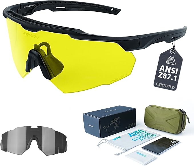 Shooting Glasses Anti Fog with High Definition Lenses, ANSI Z87+ Certified Tactical Safety Glasses for Men Women