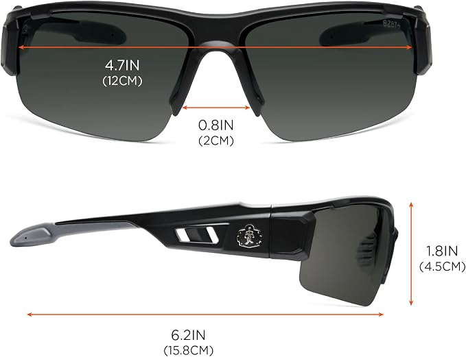 Ergodyne Skullerz DAGR Anti Scratch Safety Glasses, Anti-Fog, ANSI z87.1