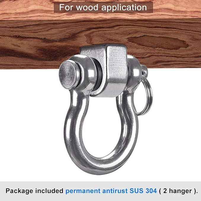 SELEWARE Set of 2 Permanent Antirust 304 Stainless Steel Screw Bracket Heavy Duty 180° Swing Hangers, 1800LB Capacity Playground Yoga Hammock Rope Tire Web Chair Sandbag Punching Bag Porch Swing Sets
