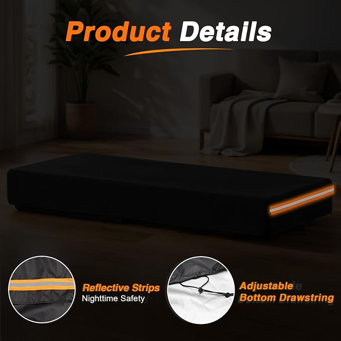 EVRBUL Treadmill Cover Heavy Duty Waterproof Dustproof Running Machine Cover Home Gym Exercise Workout Equipment Protective with Air Vents Reflective Strip Drawstring