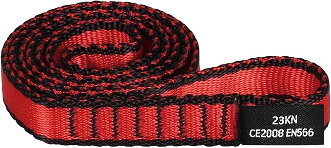 18MM Nylon Climbing Sling Runner - 23KN CE2008/EN566 Certified Outdoor Climbing Webbing for Rock Climbing, Rappelling, Mountaineering, Swing Gear, Outdoor Adventures & Emergency Anchoring
