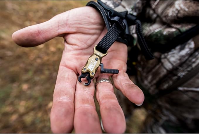 B3 Archery Alpha Double-Caliper Wrist Strap Archery Compound Bow Arrow Release Aid Trigger w/Adjustable Trigger Travel, Roller-Sear Double Stainless Steel Jaws, for Bowstring & String Loop Use