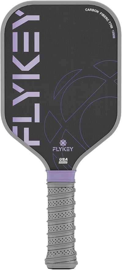 FLYKEY Pickleball Paddles, T700 Carbon Fiber Pickleball Paddle with a 16mm Shark Power Polymer Core, USAPA Approved Pickle Ball Paddle, Strong Spin and Power Surface,Strong Shock Absorption
