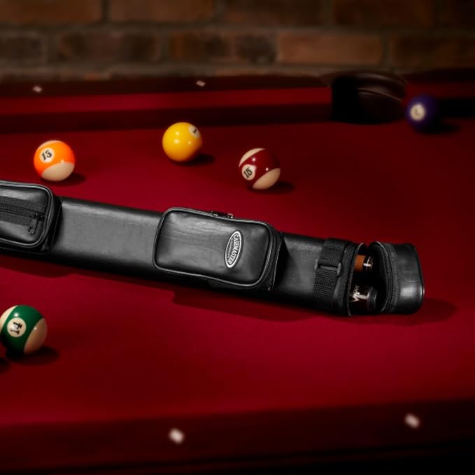 Casemaster by GLD Products Q-Vault Classic Billiard/Pool Cue Hard Case, Holds 1 Complete 2-Piece Cue (1 Butt/1 Shaft),Black,One Size