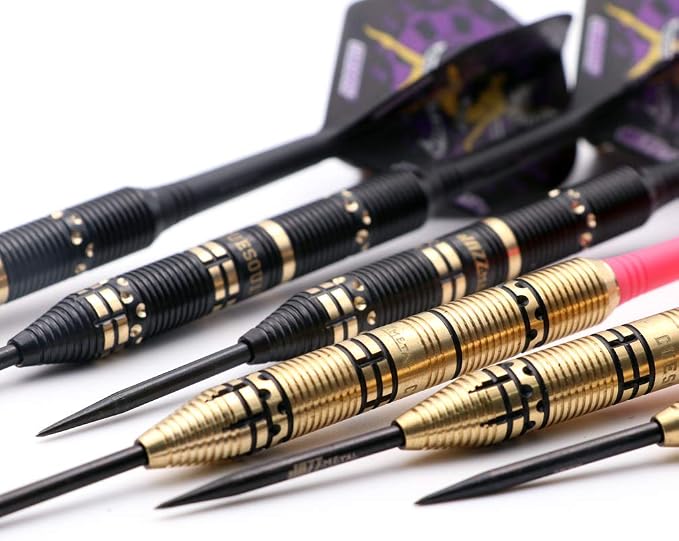 CUESOUL Jazz-Metal Luxury Steel Tip Darts Set 21g/24g/26g with AK5 Integrated Dart Flights