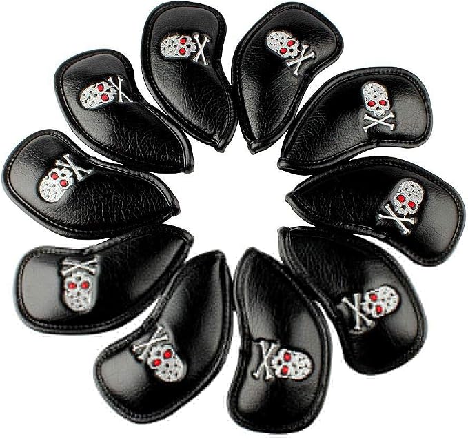 HISTAR Golf Club Head Covers Skull Design Golf Iron Head Covers Set Headcover Fit All Brands Titleist, Callaway, Ping, Taylormade, Cobra, Nike, Etc.