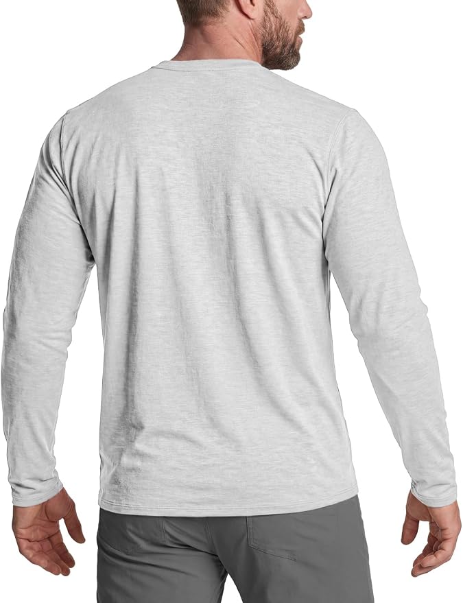 CQR Men's UPF 50+ Sun Protection Long Sleeve Quick Dry Athletic Shirts, Stretch Running Workout Hiking T-Shirts