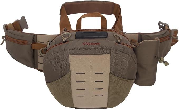 Fly Fishing Large Waist Pack with Water Bottle Holder, Wide Fanny Fishing Tackle Storage Bags