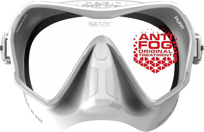 SEAC Pura – Frameless Single-Lens Silicone Diving Mask | Antifog Low Volume Mask for Diving and Snorkeling with 3D Buckle