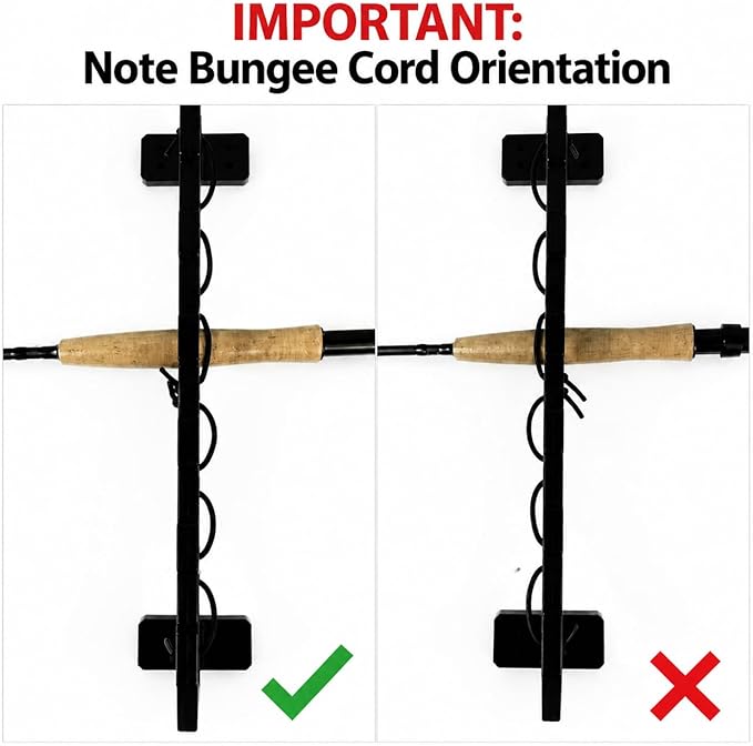 Aventik Garage Door Storage Rack, 21" ABS Fishing Rod Holder with Adjustable Bungee Cord, Space-Saving Organizer for Rods, Tools and Accessories (21 inch – Fits most 4-panel garage doors)